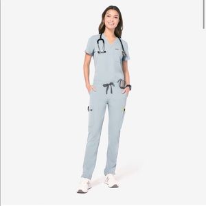 Figs Yola skinny pants dusty blue